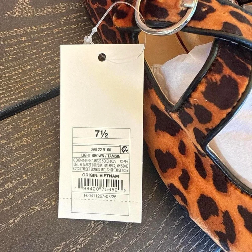 A New Day Women's Leopard Print Tasmin  Mary Jane Flats